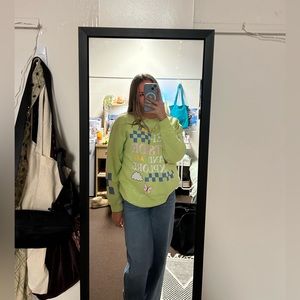 Green Urban Outfitters Graphic Crewneck (Women S)